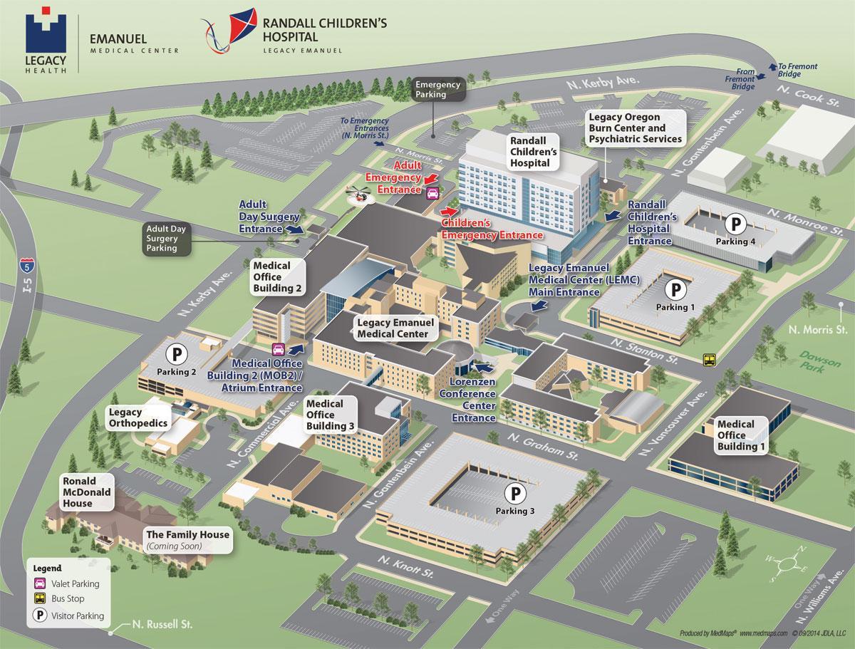 Karte von Portland hospital