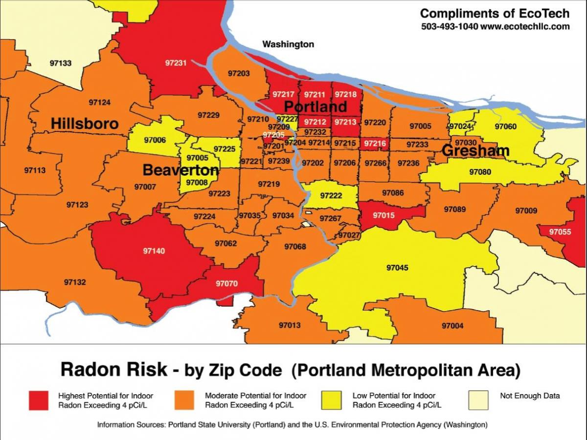 Portland Oregon zip code map