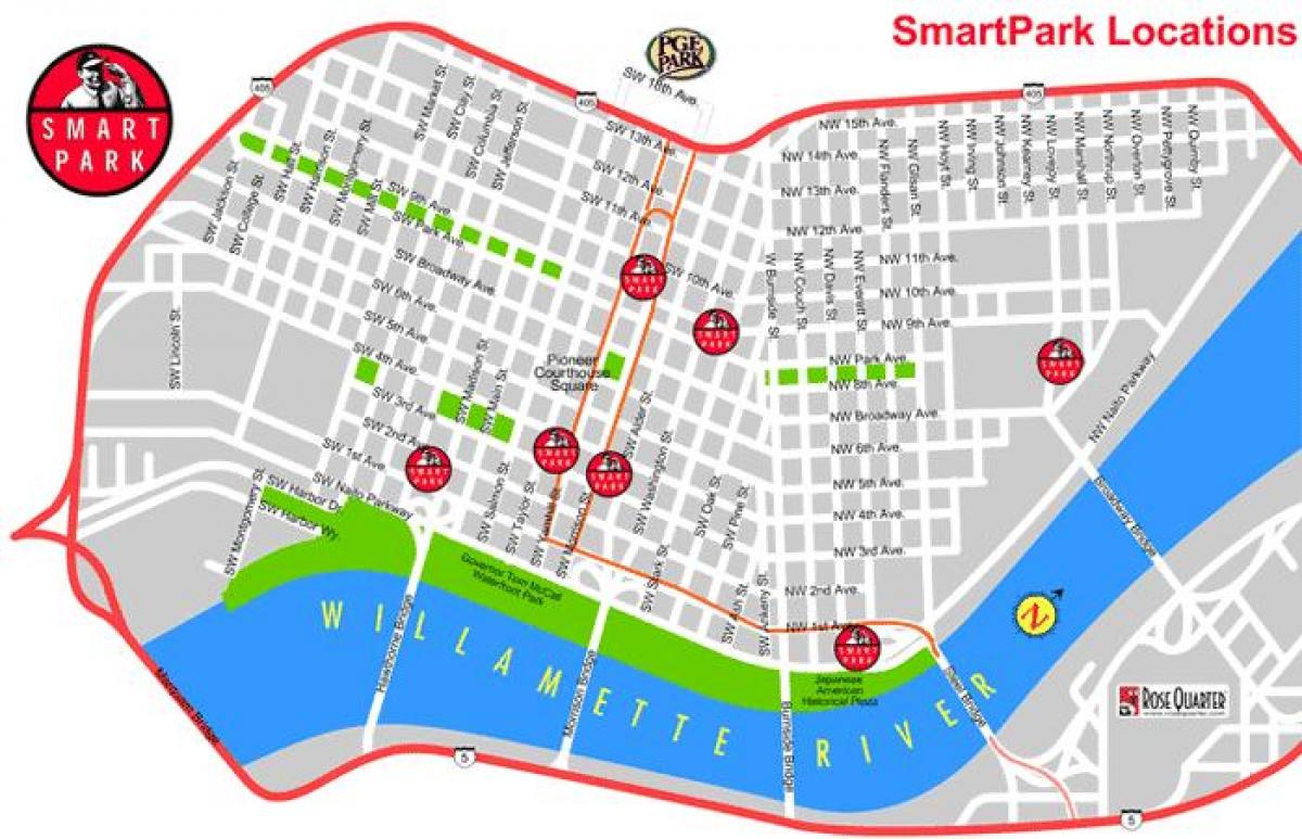 Karte von Portland smart park