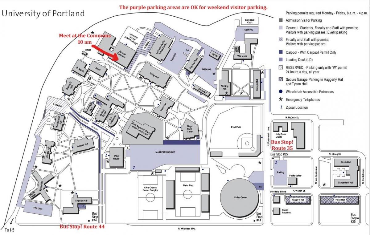Karte von University of Portland