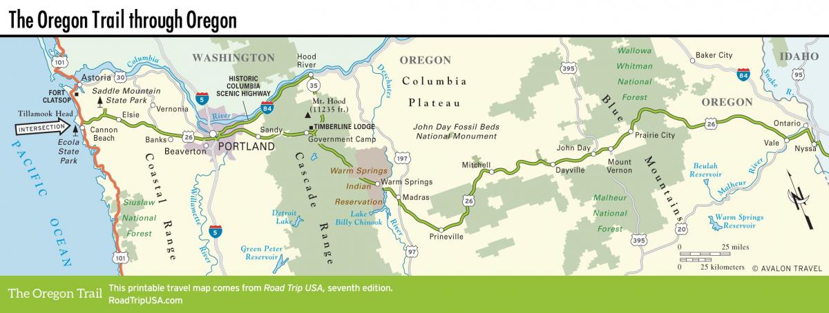 Karte von Portland trails