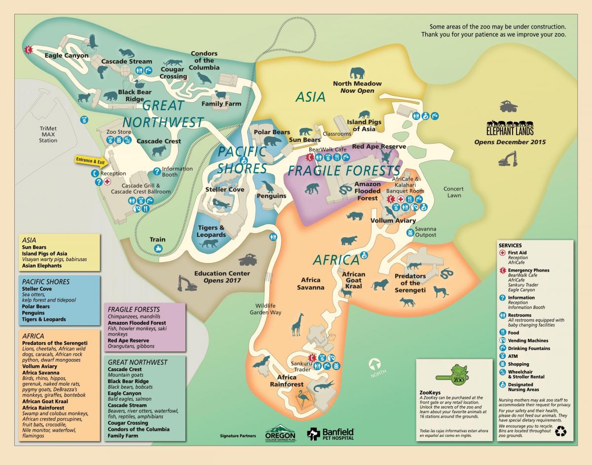 Karte von Portland Zoo