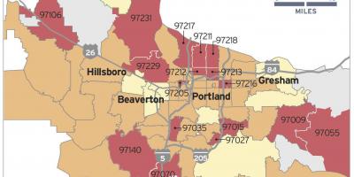 Radon-Karte in Portland